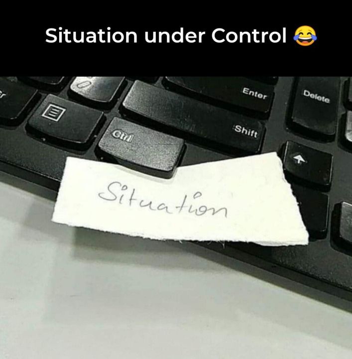 a piece of paper that says "situation" under the "control" keyboard button