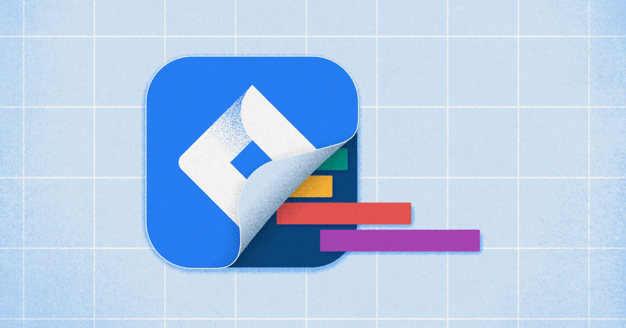 illustration with atlassian's jira logo and gantt chart bars for a roadmap