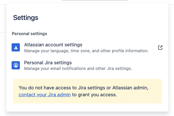 warning when trying to change permissions in jira