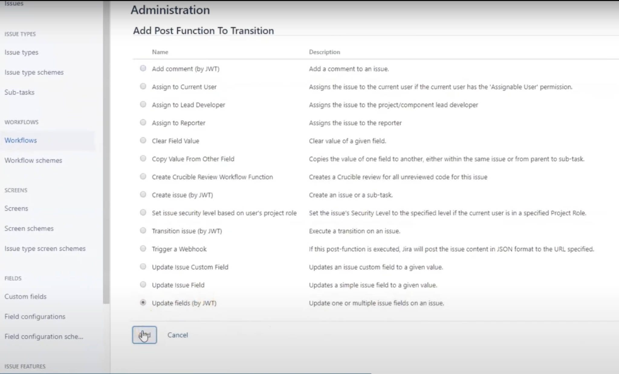 The Administration menu within Jira Workflow Toolbox Plugin for Jira