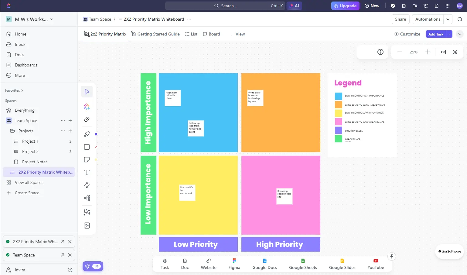 Prioritization Matrix in ClickUp