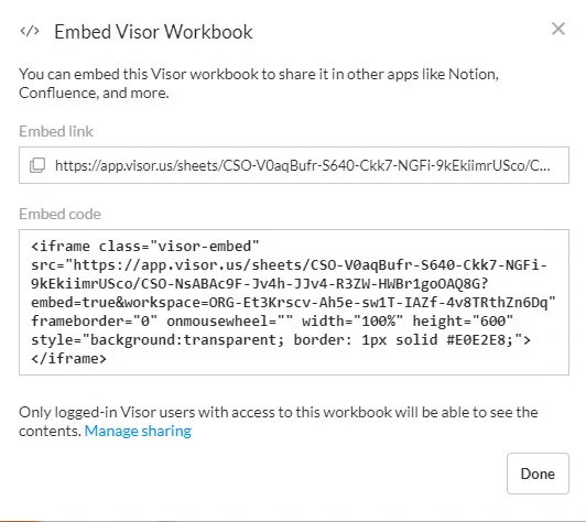 visor gantt chart embed code for Confuence