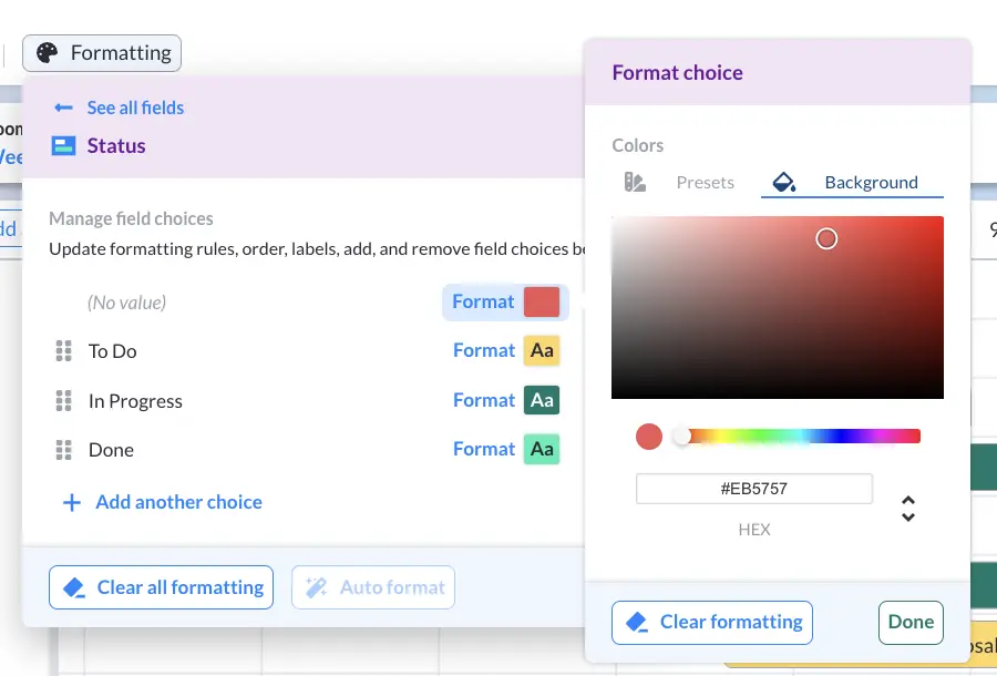 gantt chart step 6b: decide the exact colors you want in your gantt chart