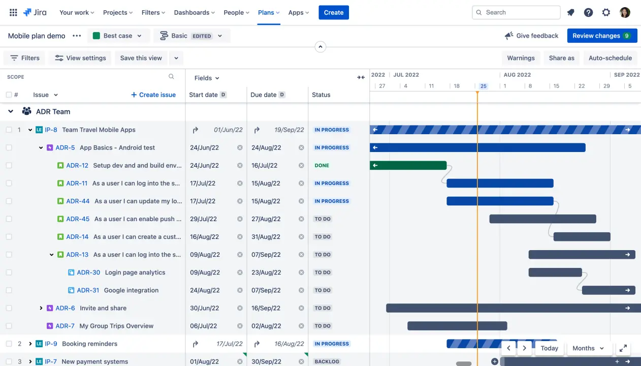 a screenshot of jira advanced roadmaps