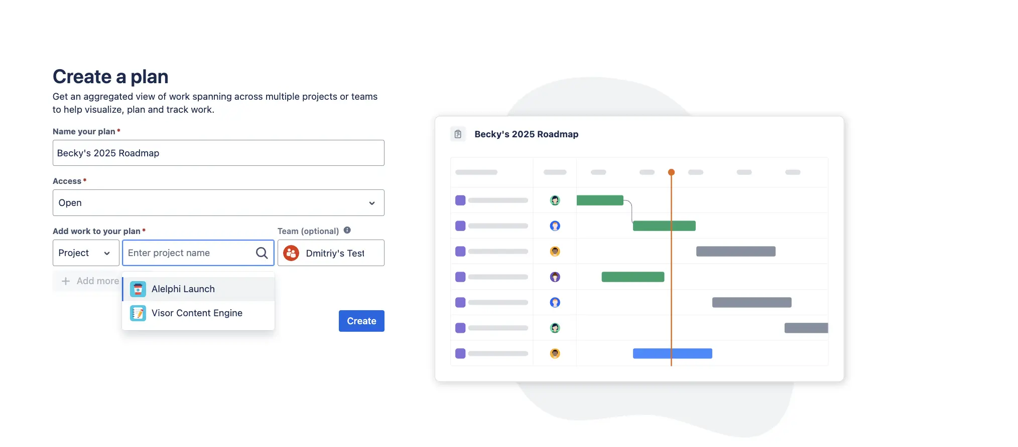 step 2 jira advanced roadmaps: select what projects you'd like