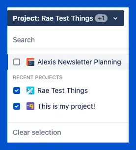 choosing which jira projects to edit