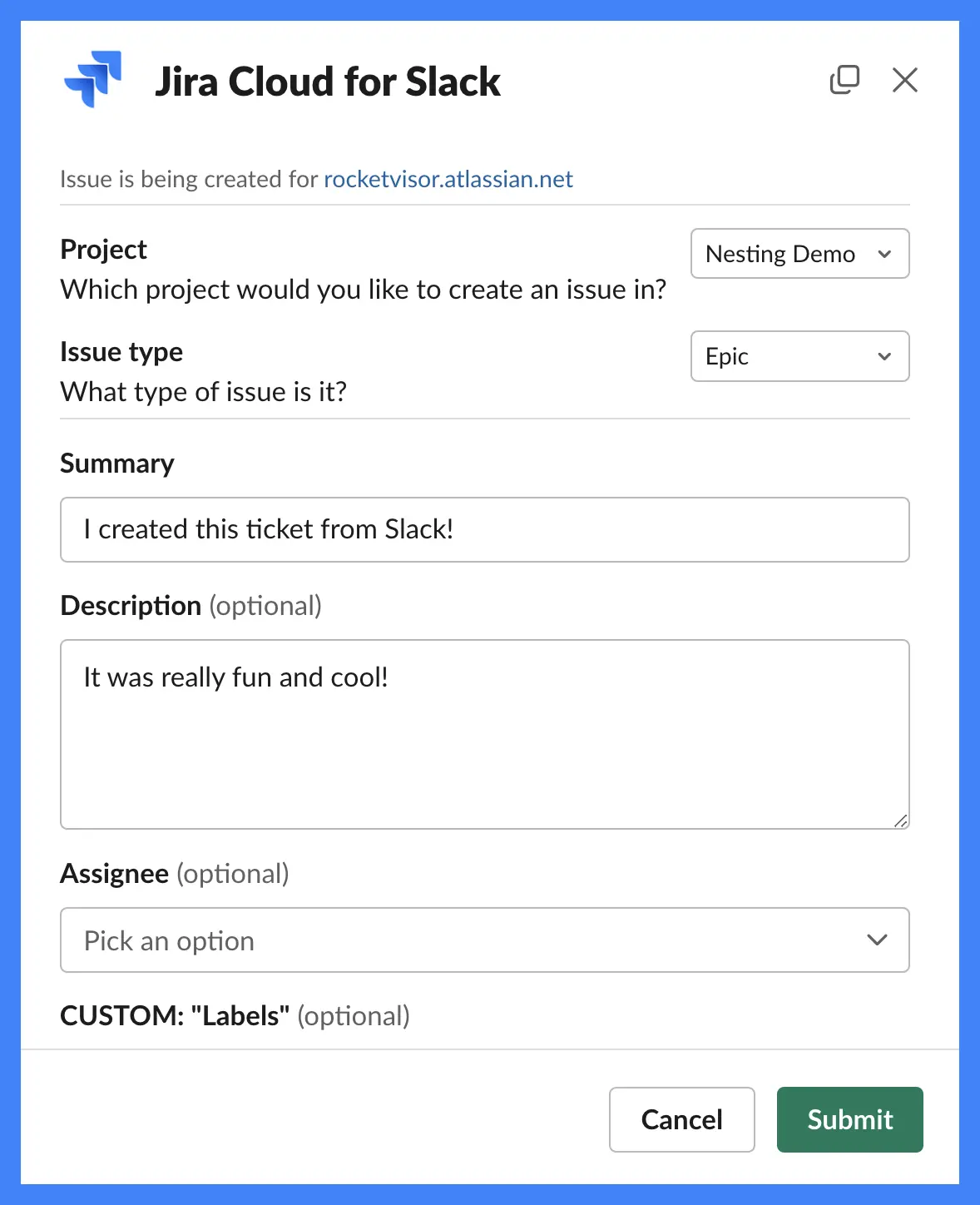 creating a jira ticket