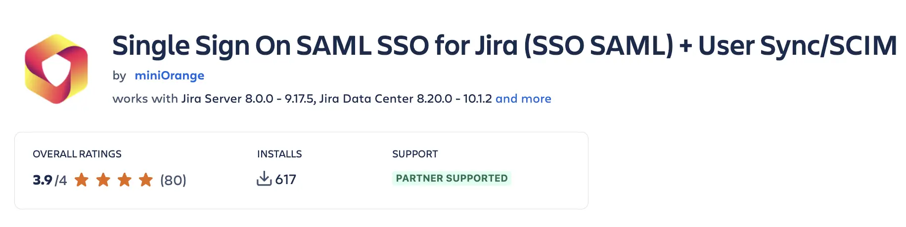 Single-Sign-On-SAML SSO jira plugin marketplace listing