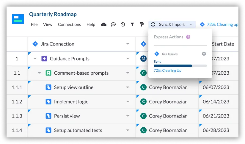 syncing jira and visor to keep them both up to date