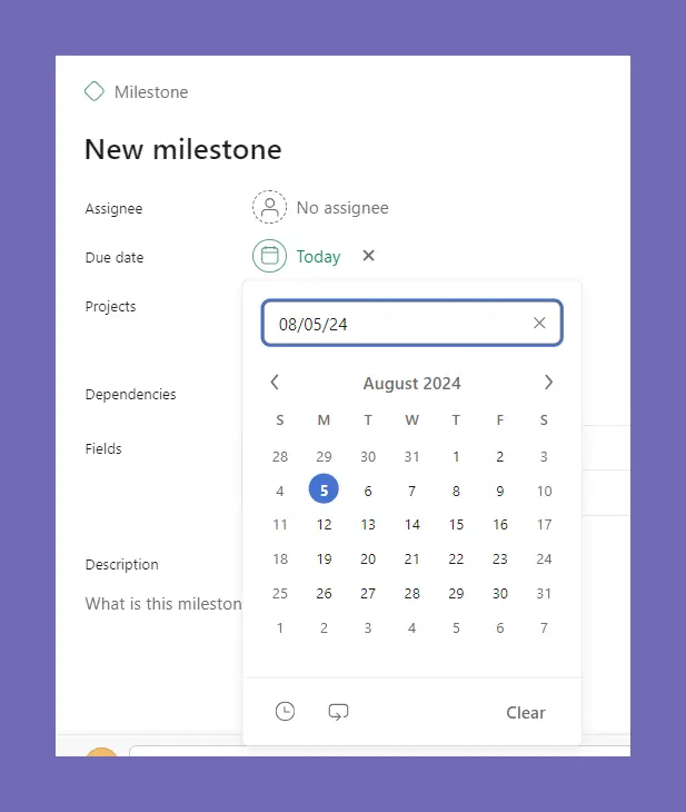 add asana milestones