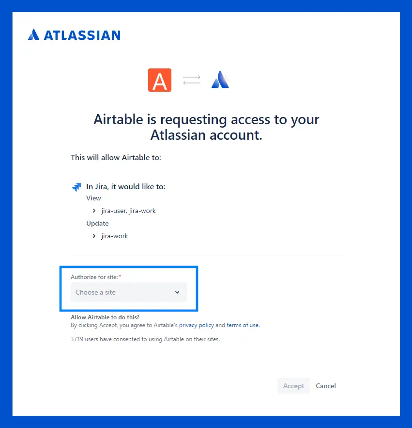jira airtable integration step 3a: authorization