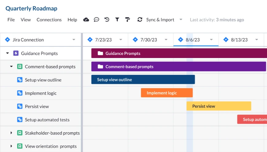 jira gantt chart made in Visor