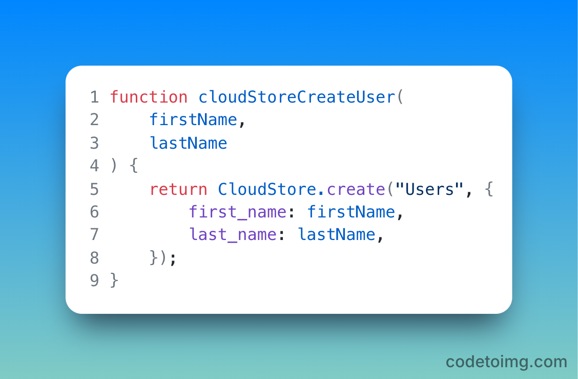 creating an object quickly and easily in cloustore