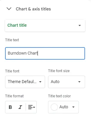 chart and axis titles in google sheets