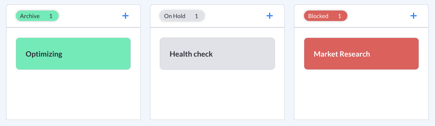 Visor’s kanban view showing several options for better backlog management