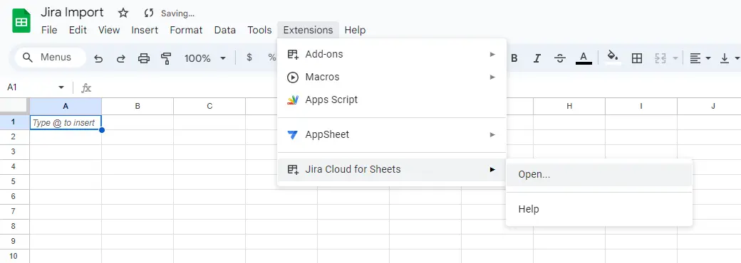 importing jira data to google sheets