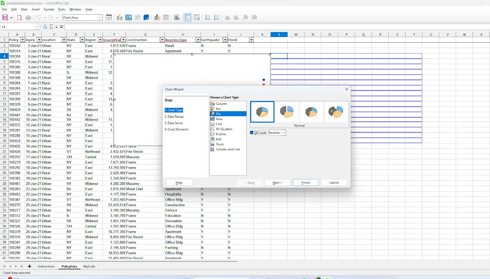 Table in Libre Office Calc - an alternative to Google Sheets and Excel