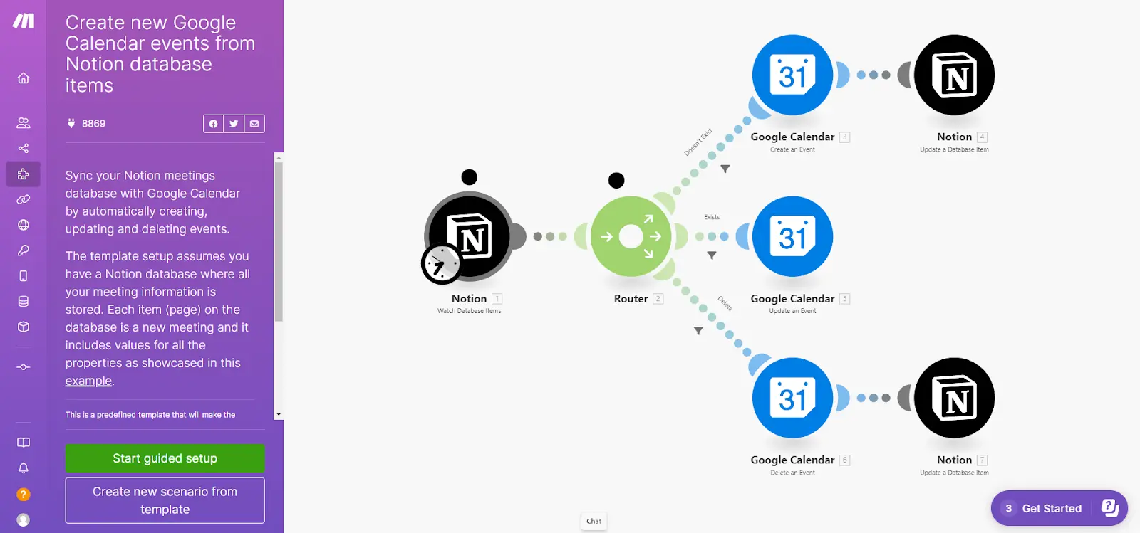 A graphic showing how Make can be used as an alternative to Zapier to connect different apps.