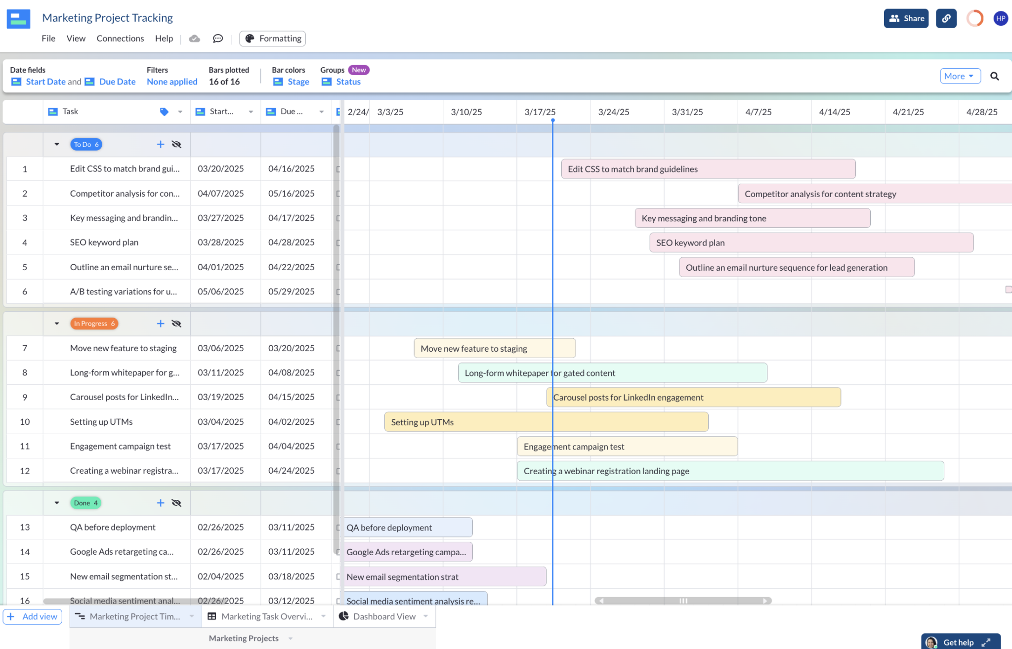 schedules, milestones, and more in Visor