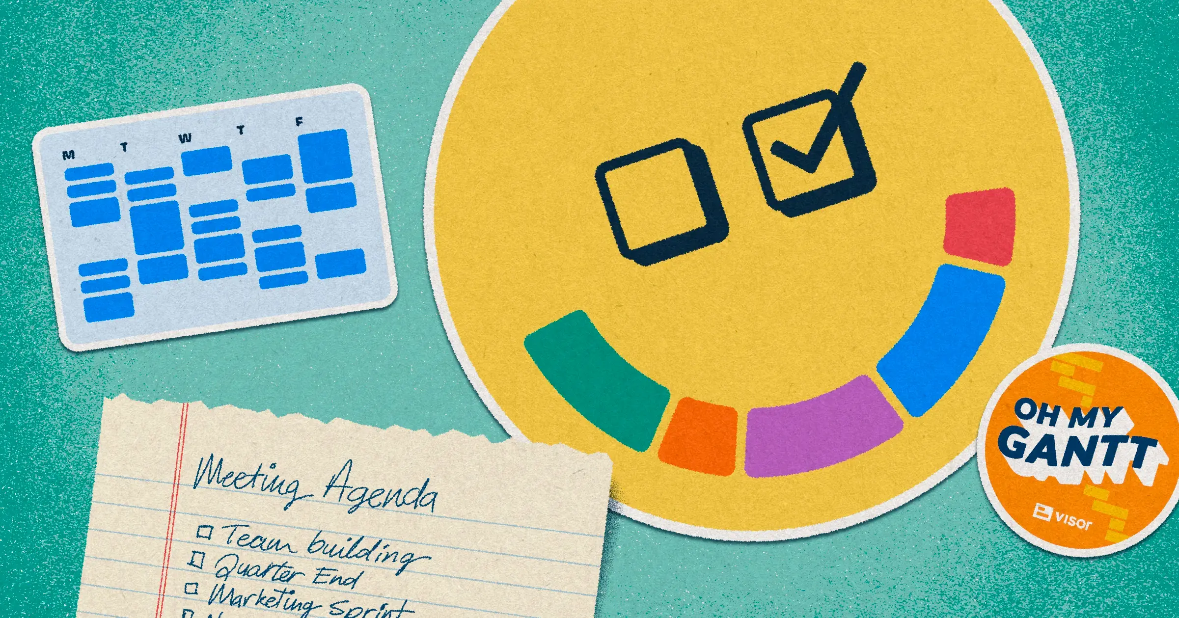 happy face made with elements of a dashboard