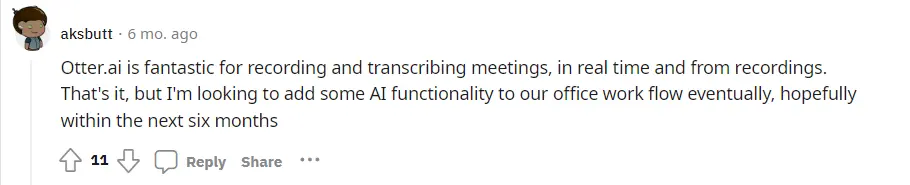 reddit review of otter ai project management tool