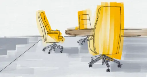 Drawing of office chairs and table, representing stakeholder engagement (or lack thereof)