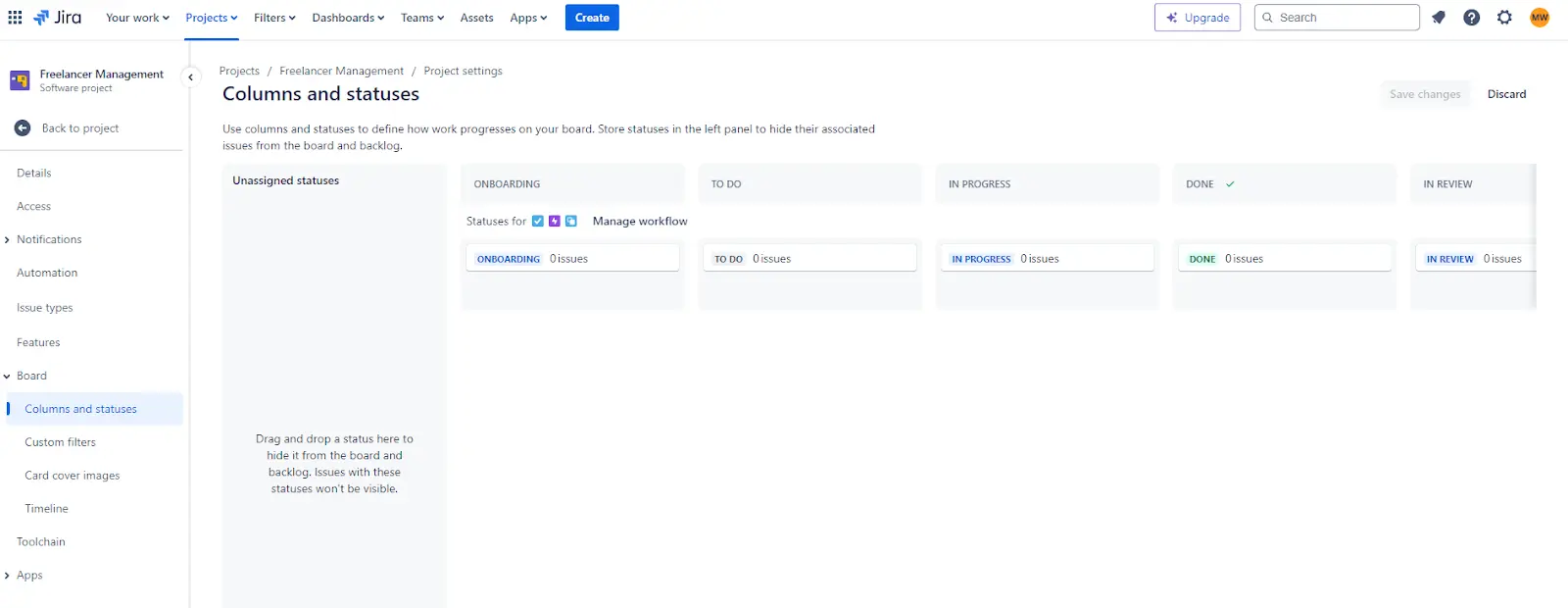 step 2 freelance system in jira