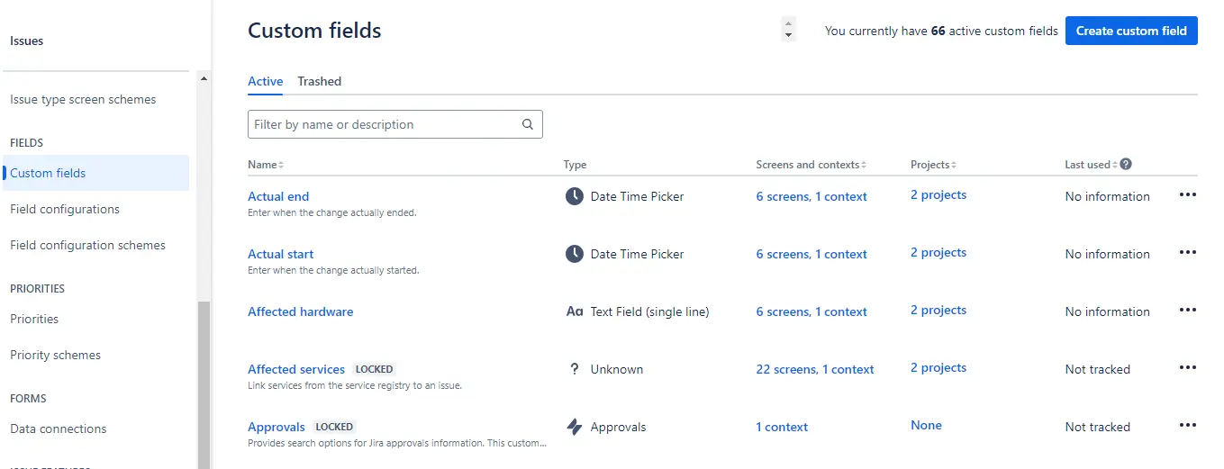 setting up custom fields in jira for freelancer system