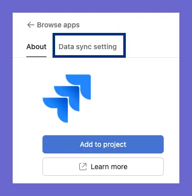 step 5 for asana jira cloud integration: data sync setting