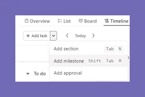 step 3 add asana milestones