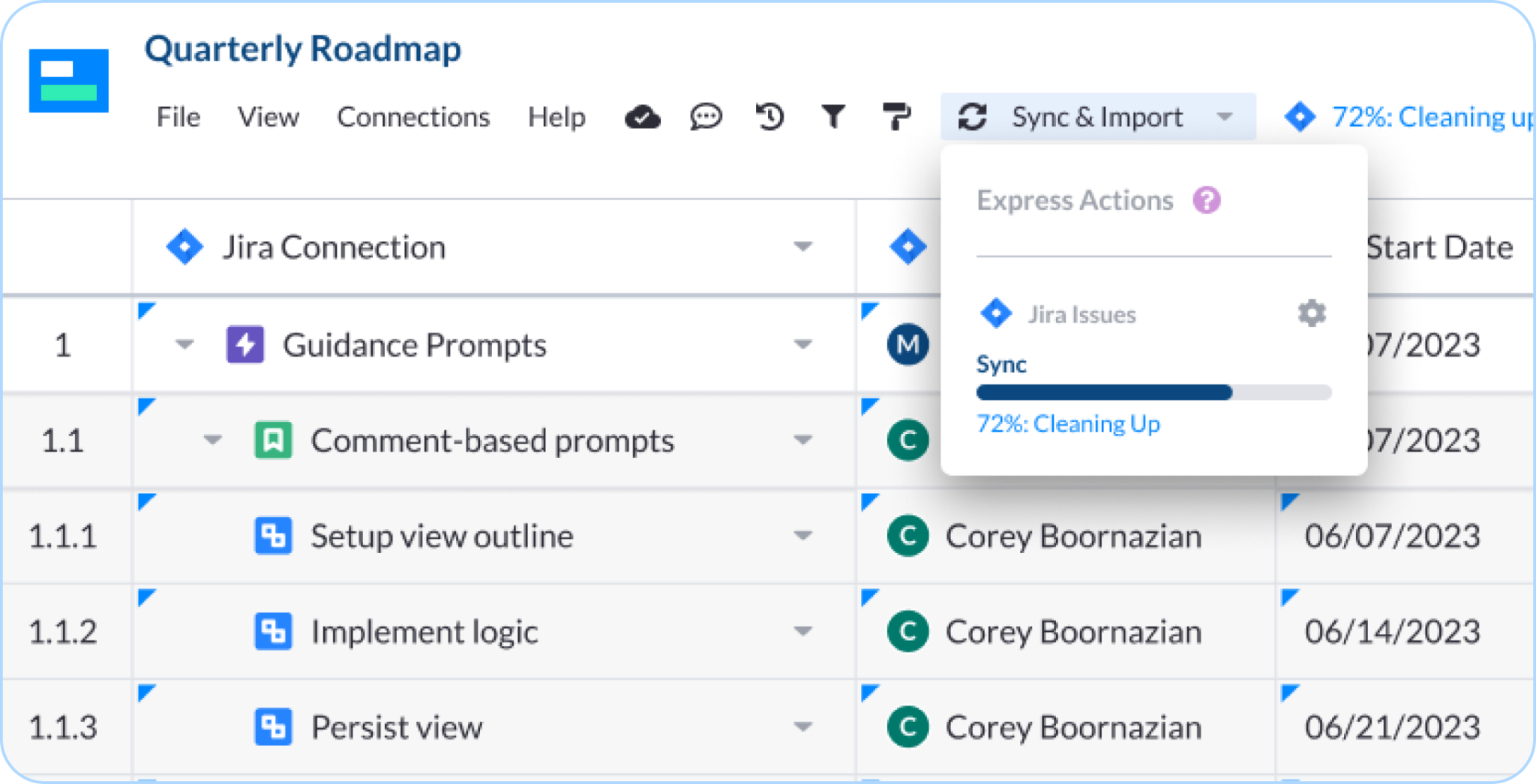 jira roadmap with backlog edits