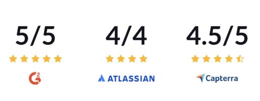 Star rating reviews of Visor for Marketing from G2, Altassian, and Capterra